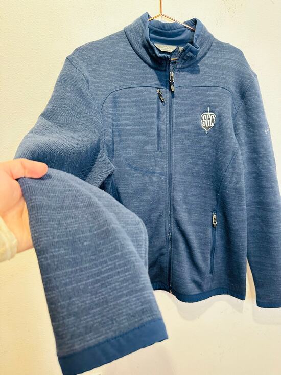 Eddie Bauer Other - EDDIE BAUER Blue Full Zip Up SGC Embroidered Front Zip Pocket Jacket sz Large